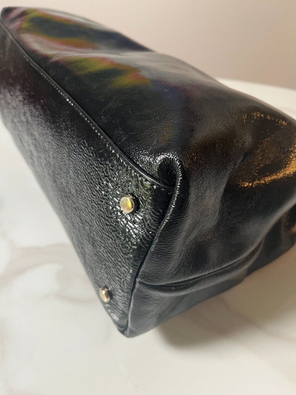 Kate Spade New York Black Patent Leather Deborah Lloyd Era Tote Chain Strap - Picture 10 of 14